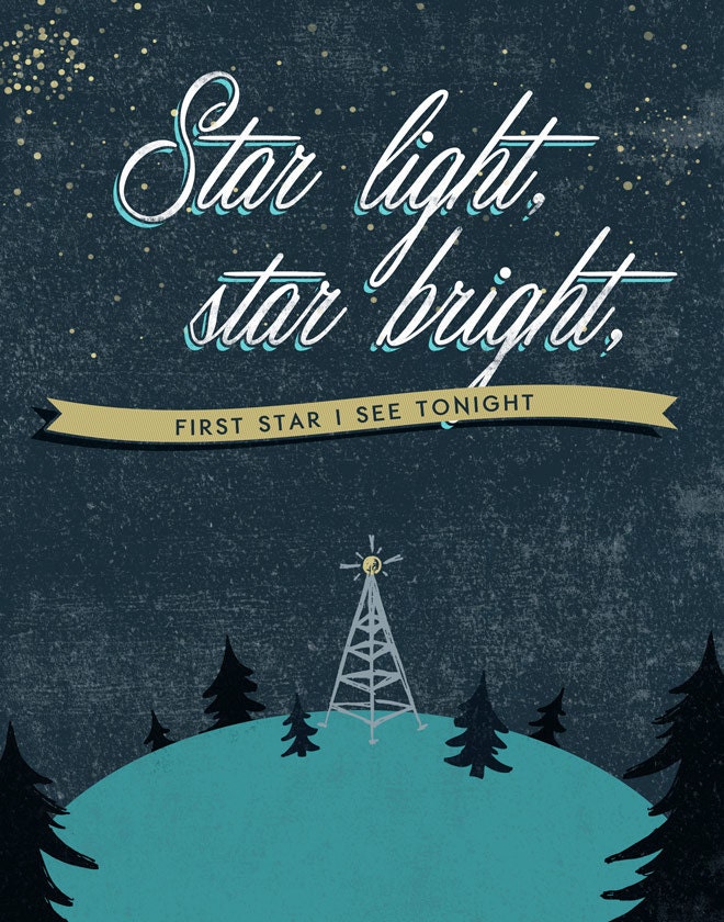 Star Light Star Bright Typography Poem Print
