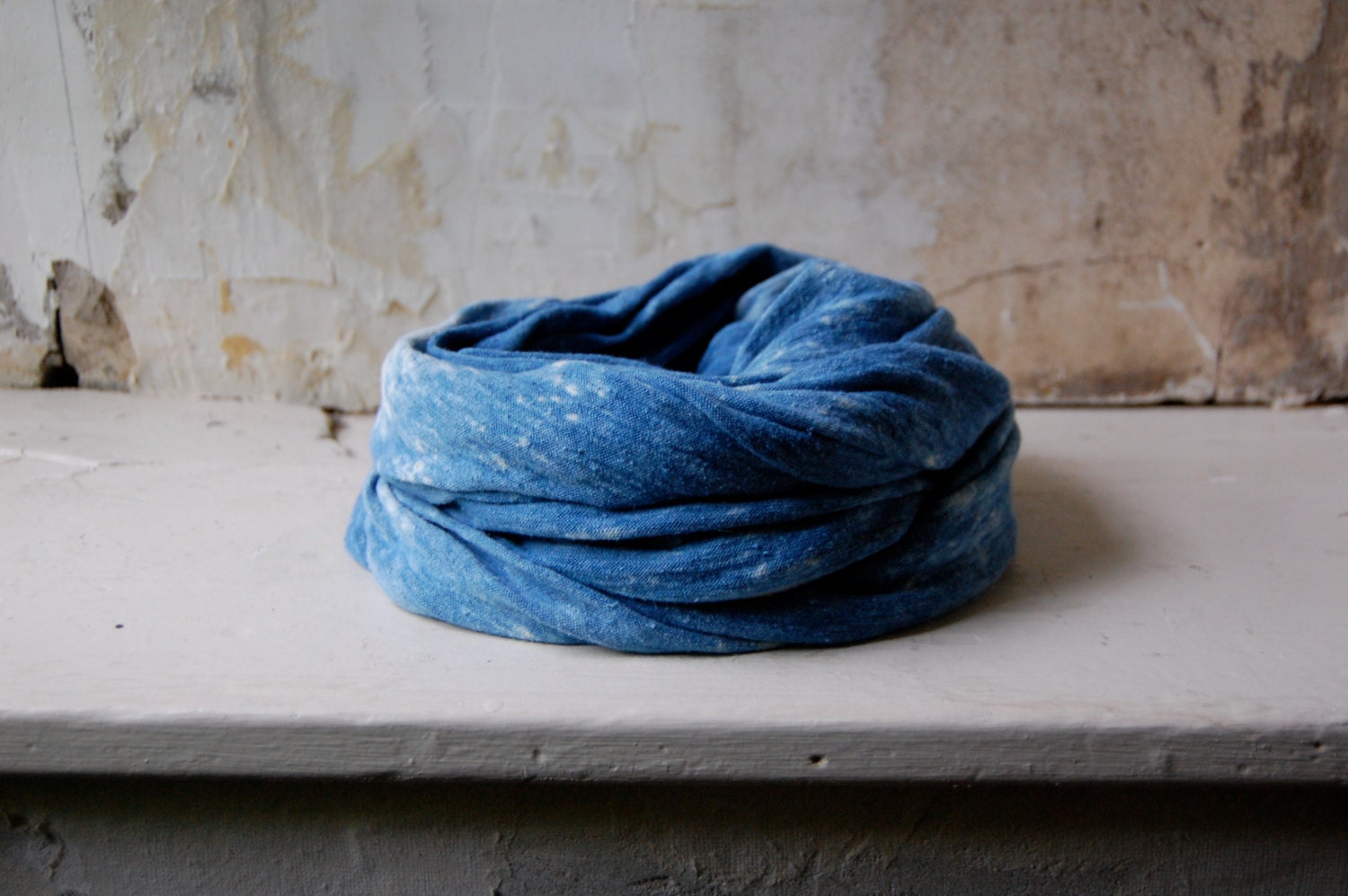 indigo scarf organic cotton hemp jersey naturally hand dyed
