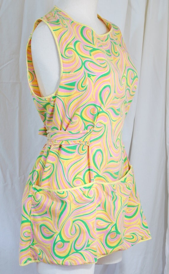 Vintage Smock Apron Artist Apron Tie Back by FunVintageClothing