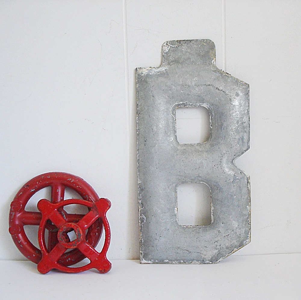 Antique Marquee Letter B Industrial Letter Sign Vintage Marquee Salvage