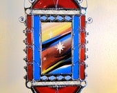 Stained Glass Starscape. Window Jewelry.