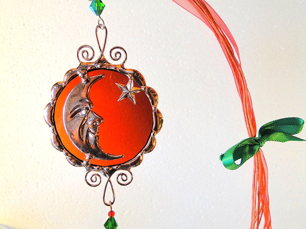 Copper Moon Suncatcher with Swarovski Star.