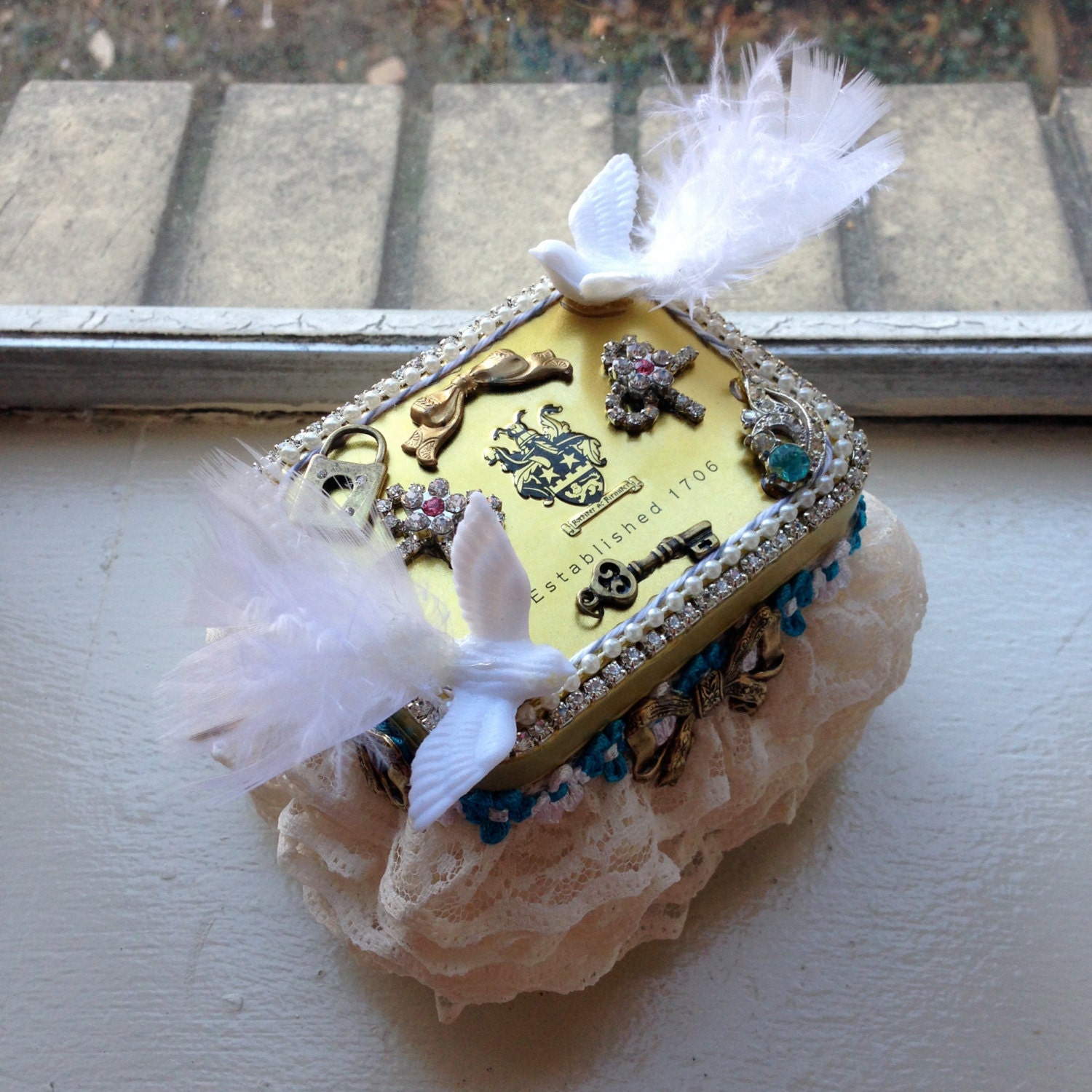 SUMMER SALE Tea Box Clutch Purse 001 One of a Kind OOAK