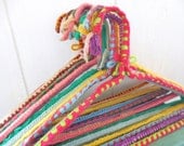 Hang  In There...14  Vintage Handmade Colorful Crochet Clothes Hangers