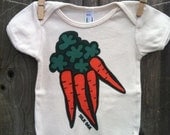 Orange Carrots Hand Silkscreened Organic Infant Bodysuit