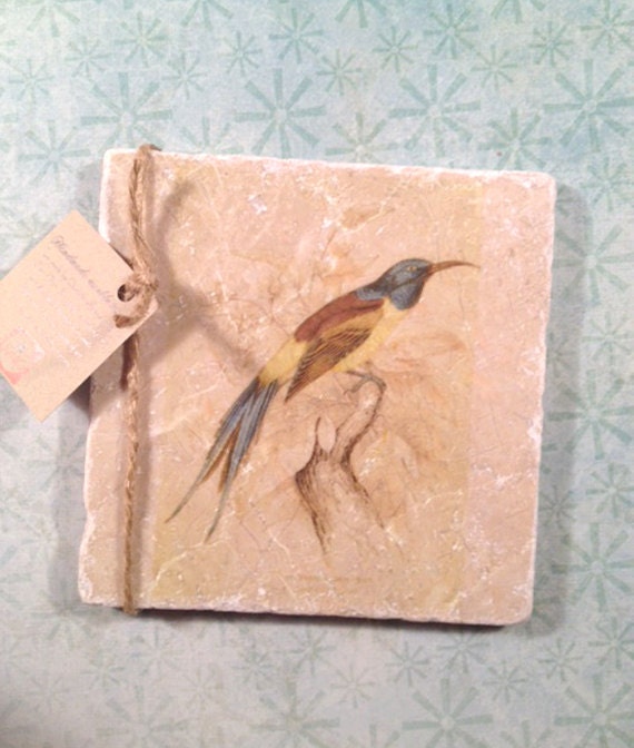 Marble trivet - Vintage Nepalese sun bird