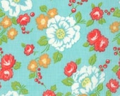 Happy Go Lucky Fabric  by Bonnie and Camille for Moda Fabrics- Happy Garden in Aqua, Fat Quarter