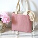 Pink Cotton Herringbone Tote