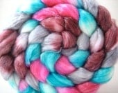 Hand dyed Superwash Merino Wool/Tencel Top 4 oz