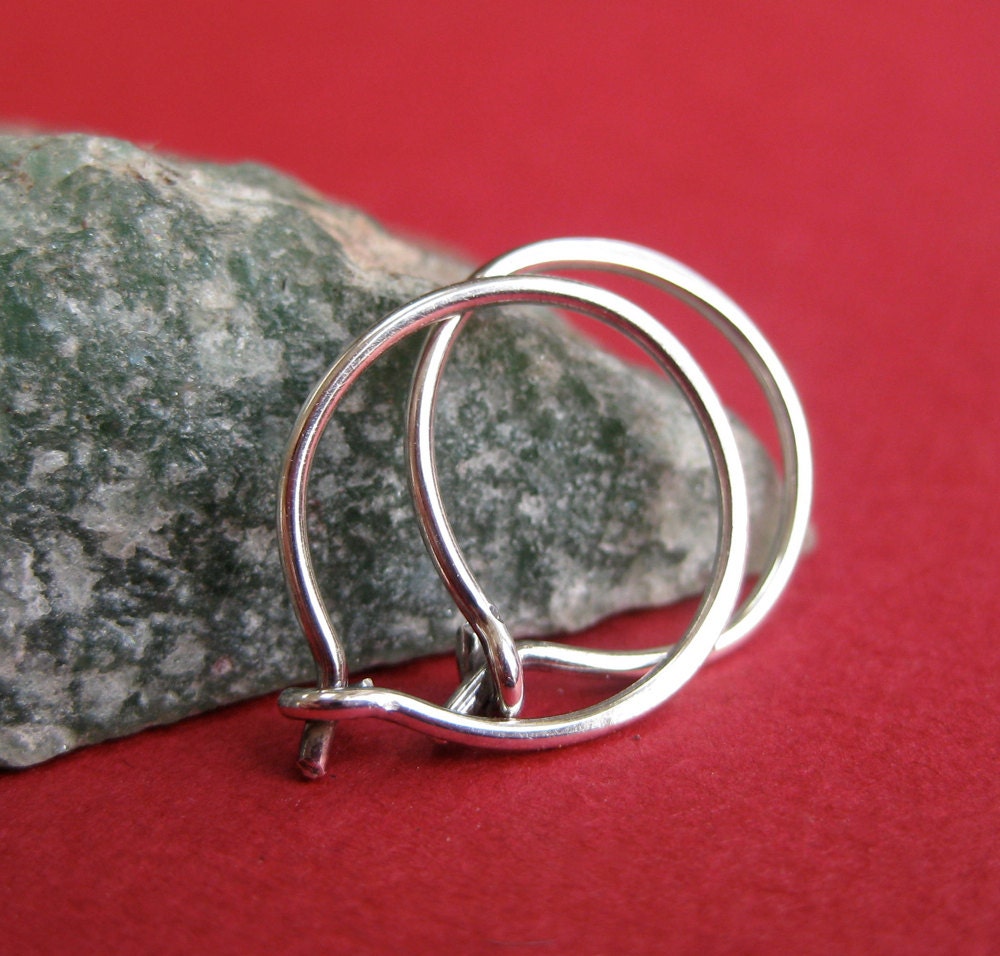 Small Simple Silver Hoop Earrings, Plain Hoops