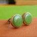 Emerald Green Stud Earrings, Wooden Earrings with Dyed Green Maple and Beech Wood, Green Earrings