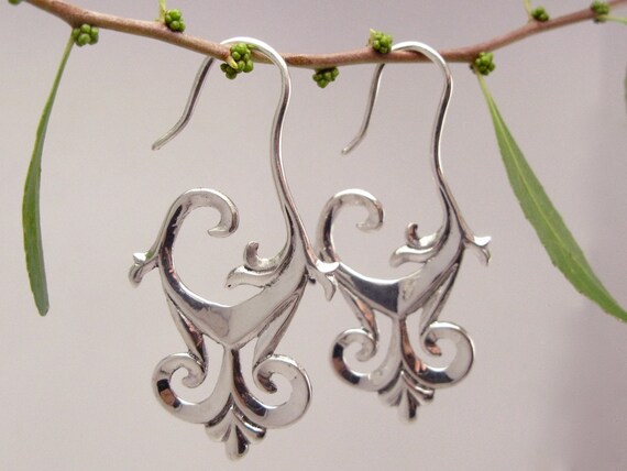 Wonderland Earrings - Ornate solid 92.5 Silver