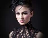 Victorian Black Lace Neck Corset