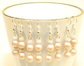 Wedding Pearl Earrings - Beige 4 pair