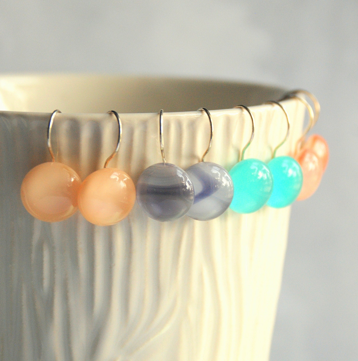 Jewelry Earrings Drop Choose Your Own Color SPRING PASTELS Fused Glass Earrings