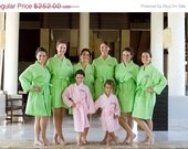 On Sale till May24th Bridesmaid Robes Set of 8 personalized waffle weaved robes...