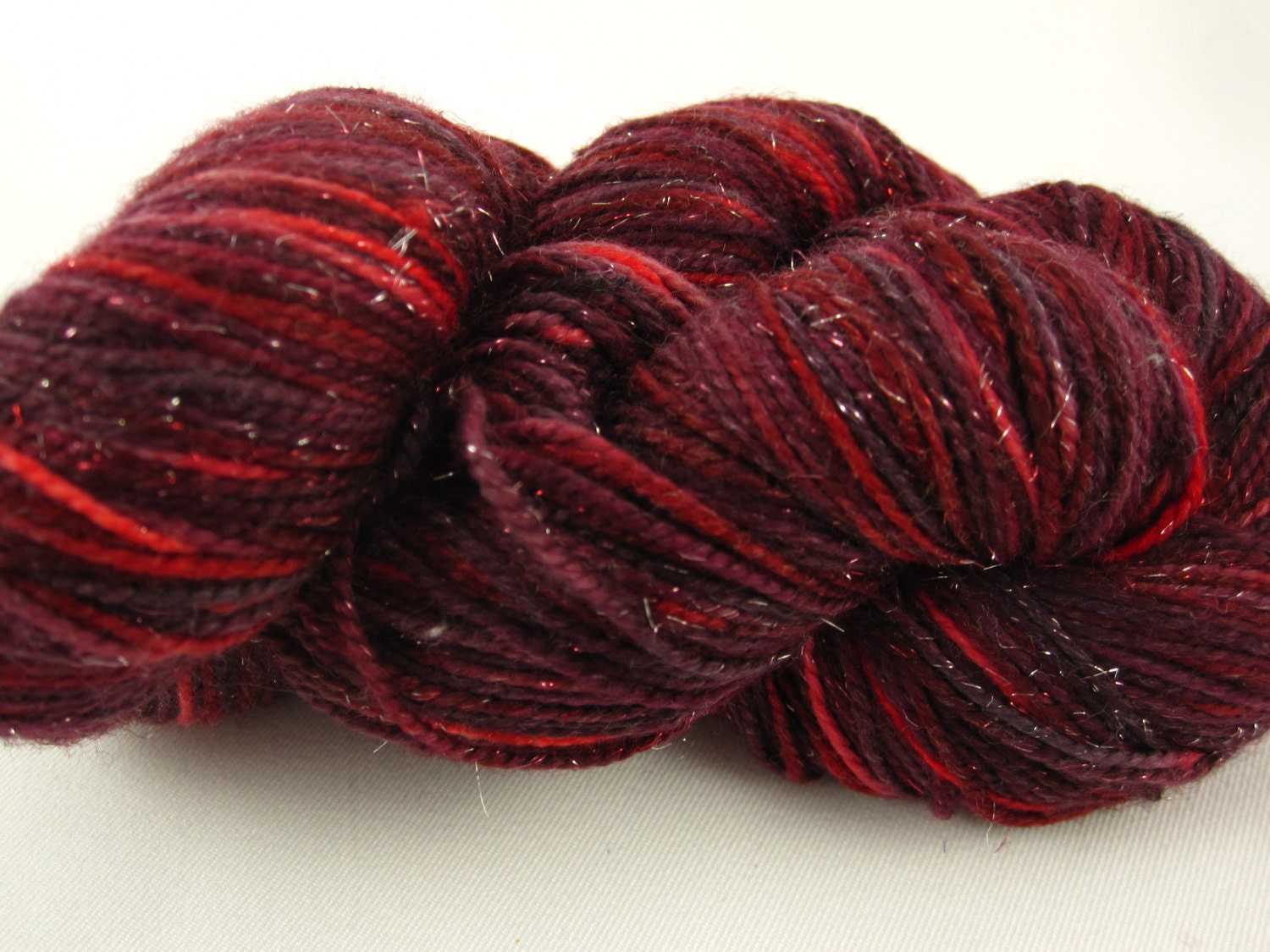 Merino, Nylon and Stellina Sock Yarn-Fingering Weight-Hand Dyed Superwash-100 grams