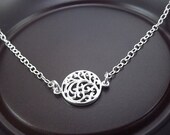 SALE Round Filigree Sterling Silver Necklace