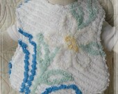 Reversible Vintage Chenille Yellow Daisy Bib with Owls by HartwellDesigns
