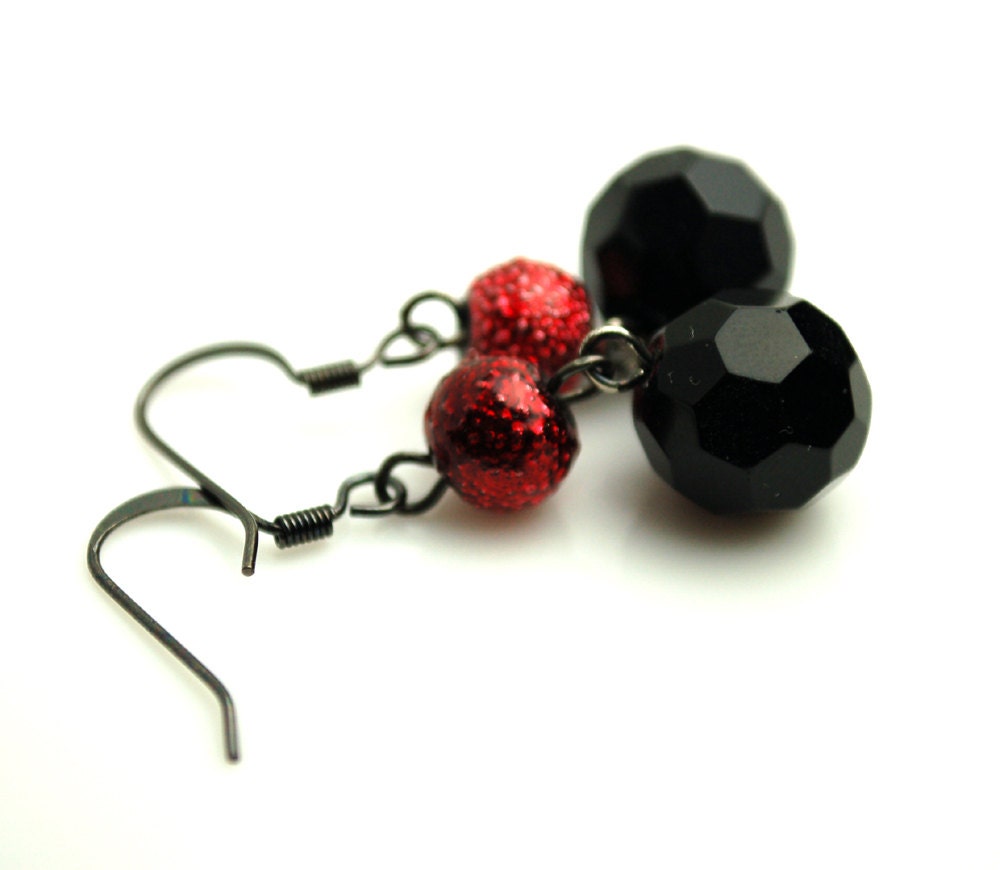 Classic Black and Red Earrings Buy 3 Get 1 Free
