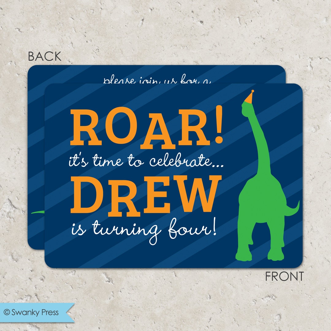 Dinosaur Party Invitations - two sided design Il_170x135