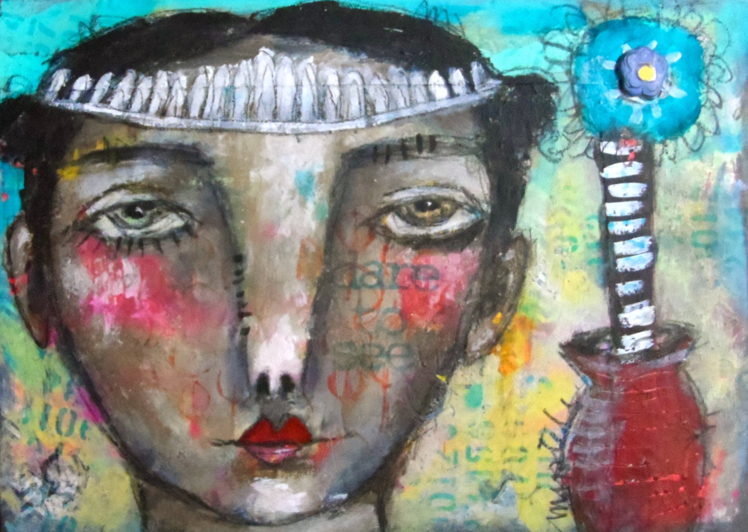 dare 2 see mixed media painting