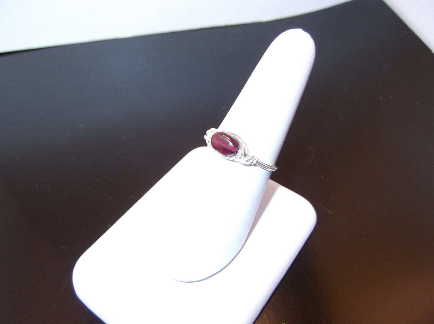 Heart Charka Garnet Ring - Reiki Infused