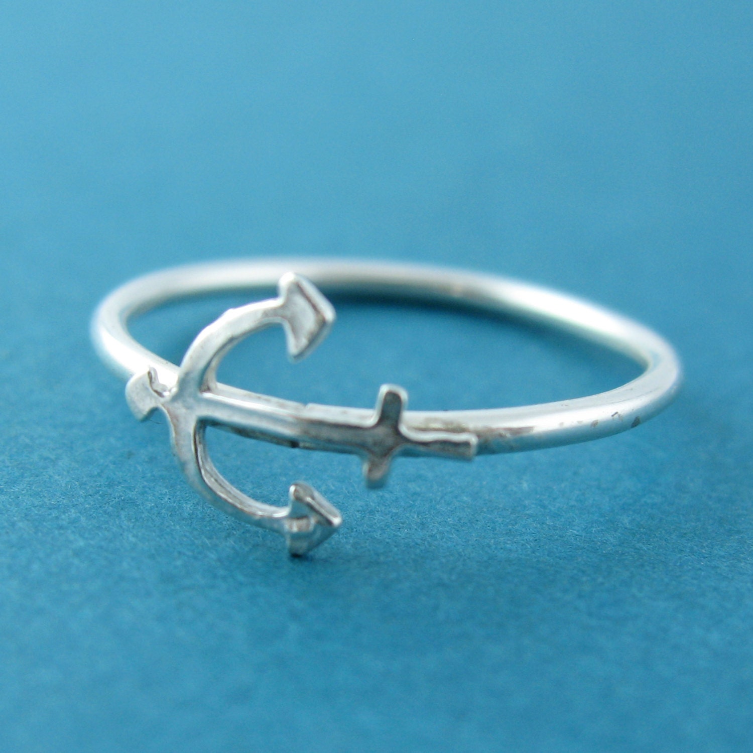 Anchor Stacking Ring in Sterling Silver - Anchor Ring