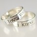Star Wars Rings- Han & Leia -Pair of Solid Sterling Silver His and Hers Wedding Bands in your choice of font