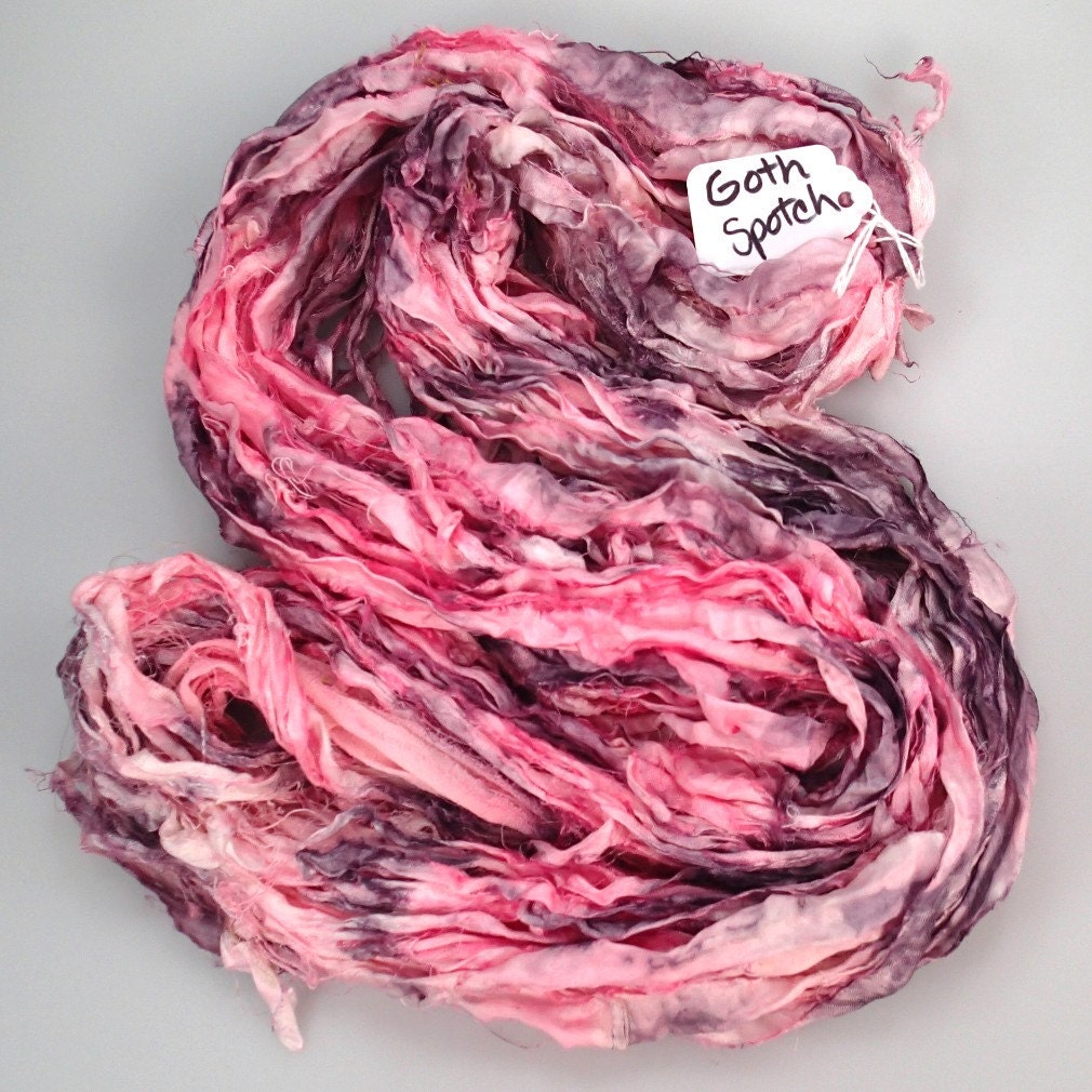 Recycled Silk Sari Ribbon Called Pink Spotch
