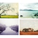 SALE - Colorful landscapes - fine art photography prints - set of four 5x7 photographs - aqua plum rust mustard yellow home decor