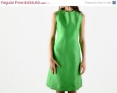 SALE - Vintage Malcolm Starr Lime Green Mod Dress