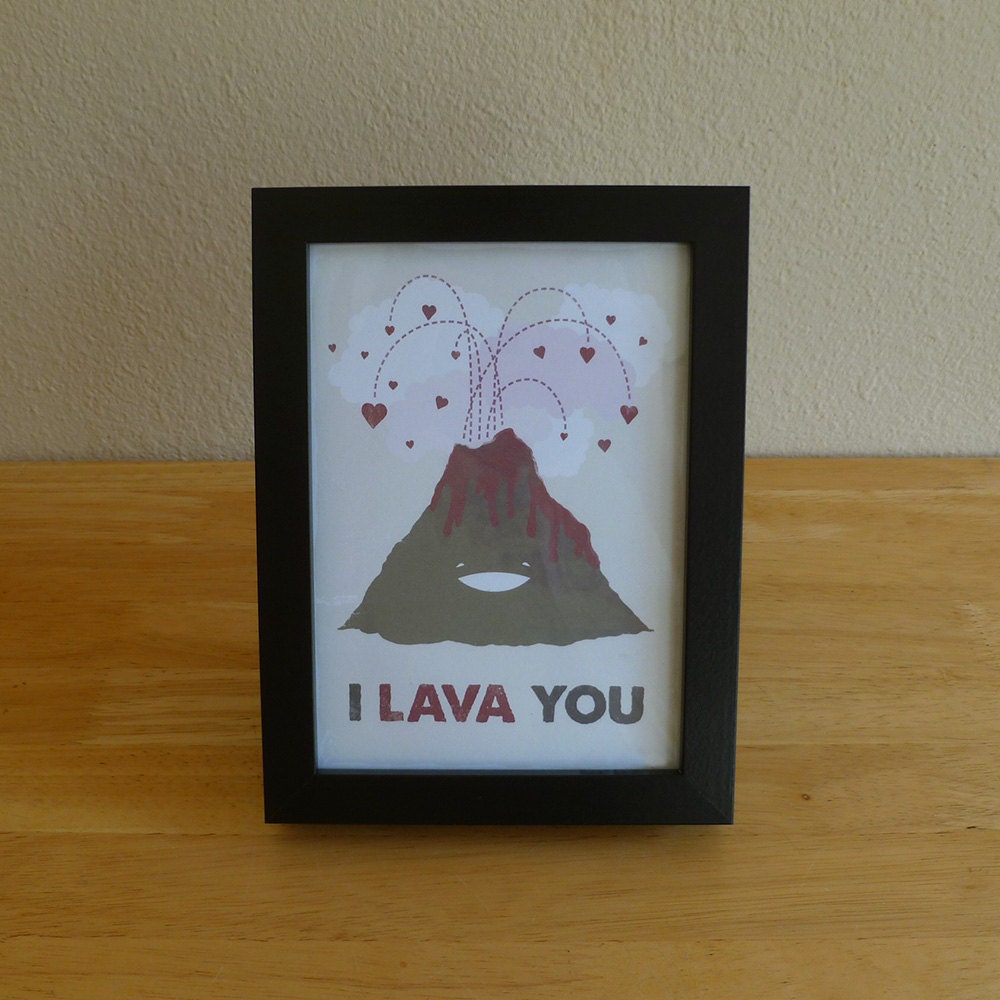 I Lava You, Volcano - Framed 5x7 Archival Digital Print