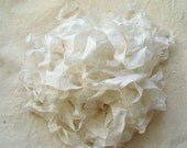 Shabby Chic Tea stained wedding white wrinkled ribbon crinkled seam binding