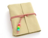 Cream Summer Leather Artist's Sketchbook and Journal with Miami Beach Bright Accents
