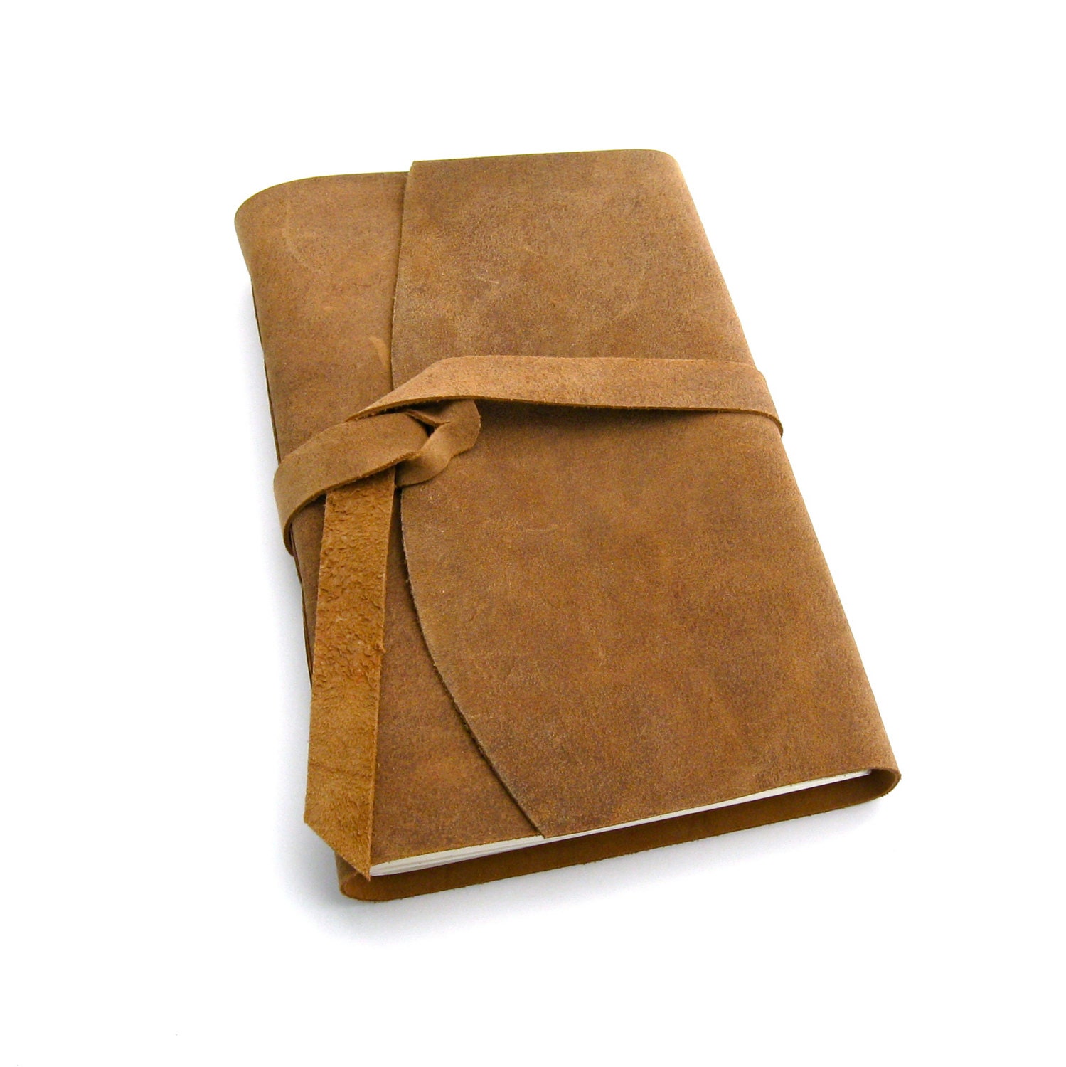 Large Rustic Leather Journal, A Primitive Artist's Sketchbook and Journal in Rugged Suede