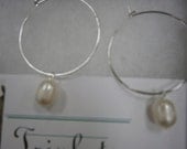 Silver Hoops with Pearls...great for bride or bridesmaids