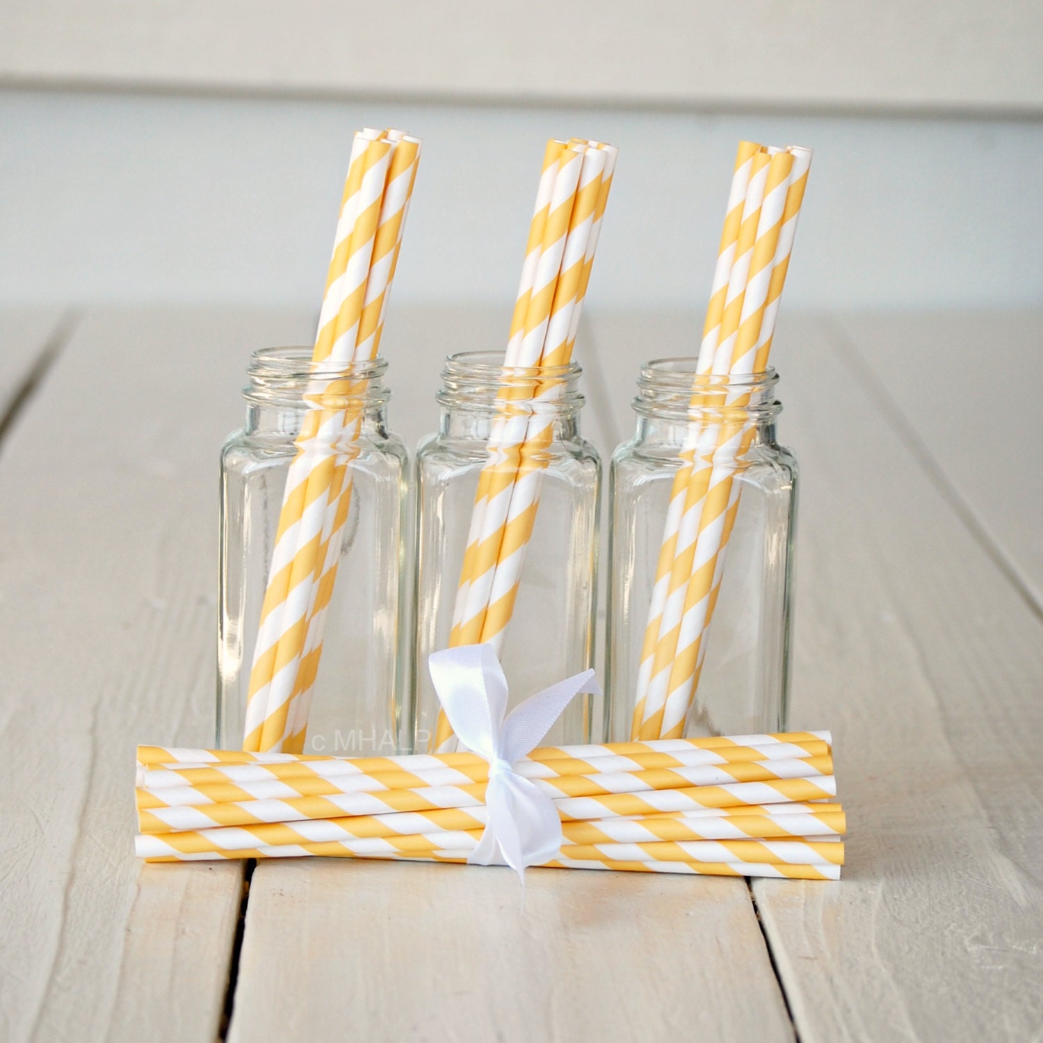 Stripe Straws YELLOW - Great Parties Supplies from Mary Had a Little Party
