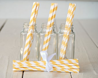 Stripe Straws YELLOW - Great Parties Supplies from Mary Had a Little Party