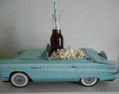 Cute retro Vintage 56 aqua blue Ford T-Bird car food box party box Birthday party treat box set of 5