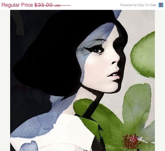 ON SALE Fine Art Print, Giclee Archival Print, Photomontage, Collage, Painted Photographs, Girl with Pomagranate....fine art reproduction p