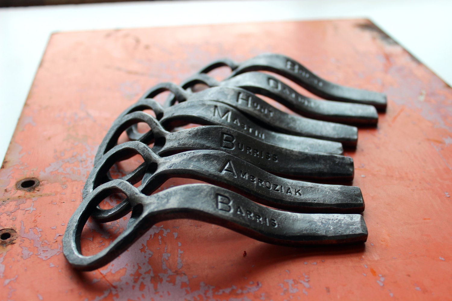 Hand-forged Bottle Openers as Gifts for Groomsmen, Wedding Favors or Custom gifts - Personalized Beer Tools Forged by a Blacksmith