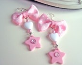 Fairy Kei pastel pink dream dange Earrings lolita