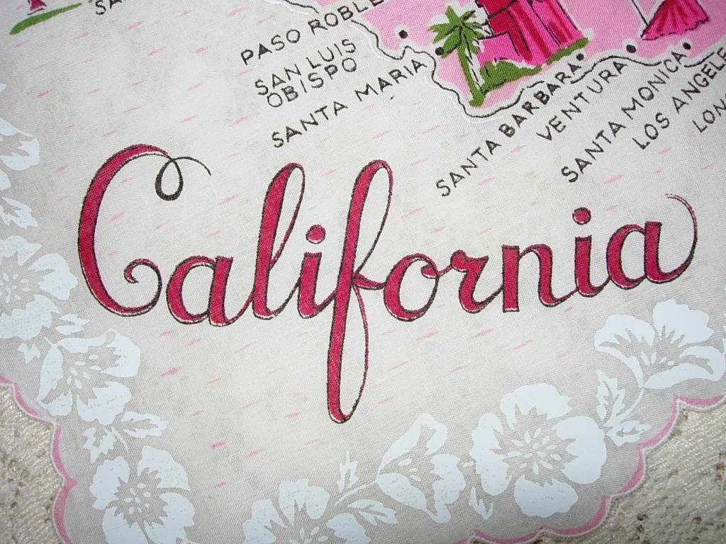 Vintage California  Hanky - Handkerchief Hankie
