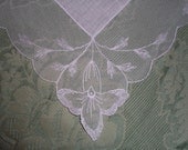 Vintage White Lace Hanky - Hankie Handkerchief with Lots of Lace