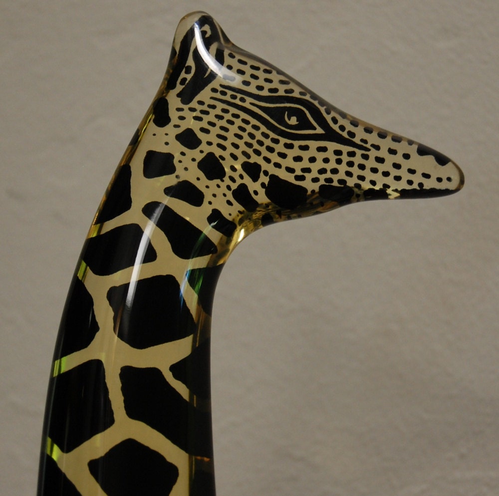 Vintage 1960s 70s Abraham Palatnik Lucite Giraffe Sculpture Large 19 Inches Signed