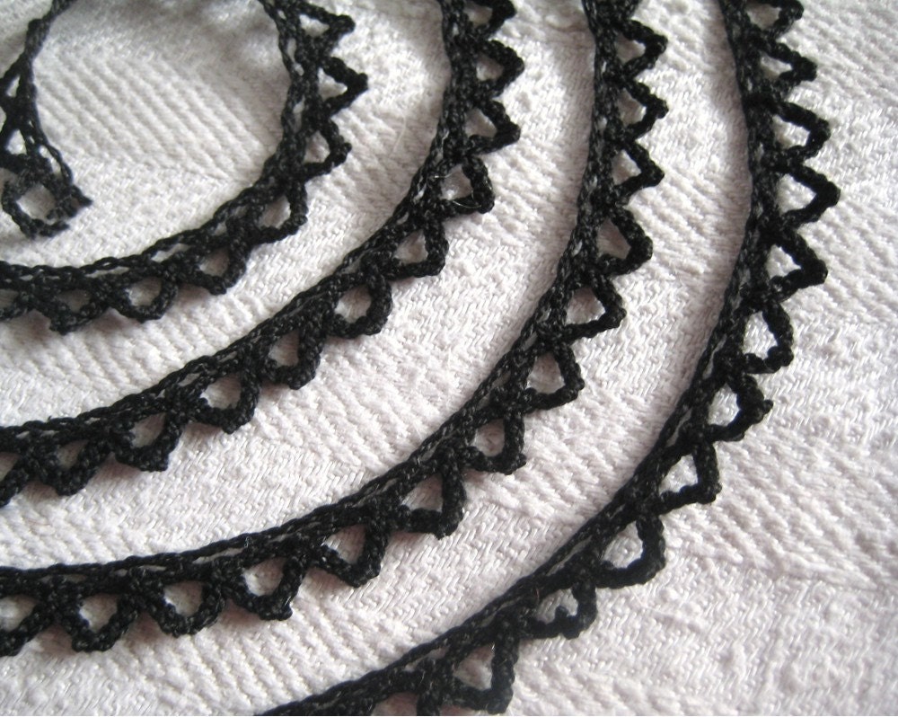 Basic Black Vintage Cotton Cluny Lace Trim 4 yards