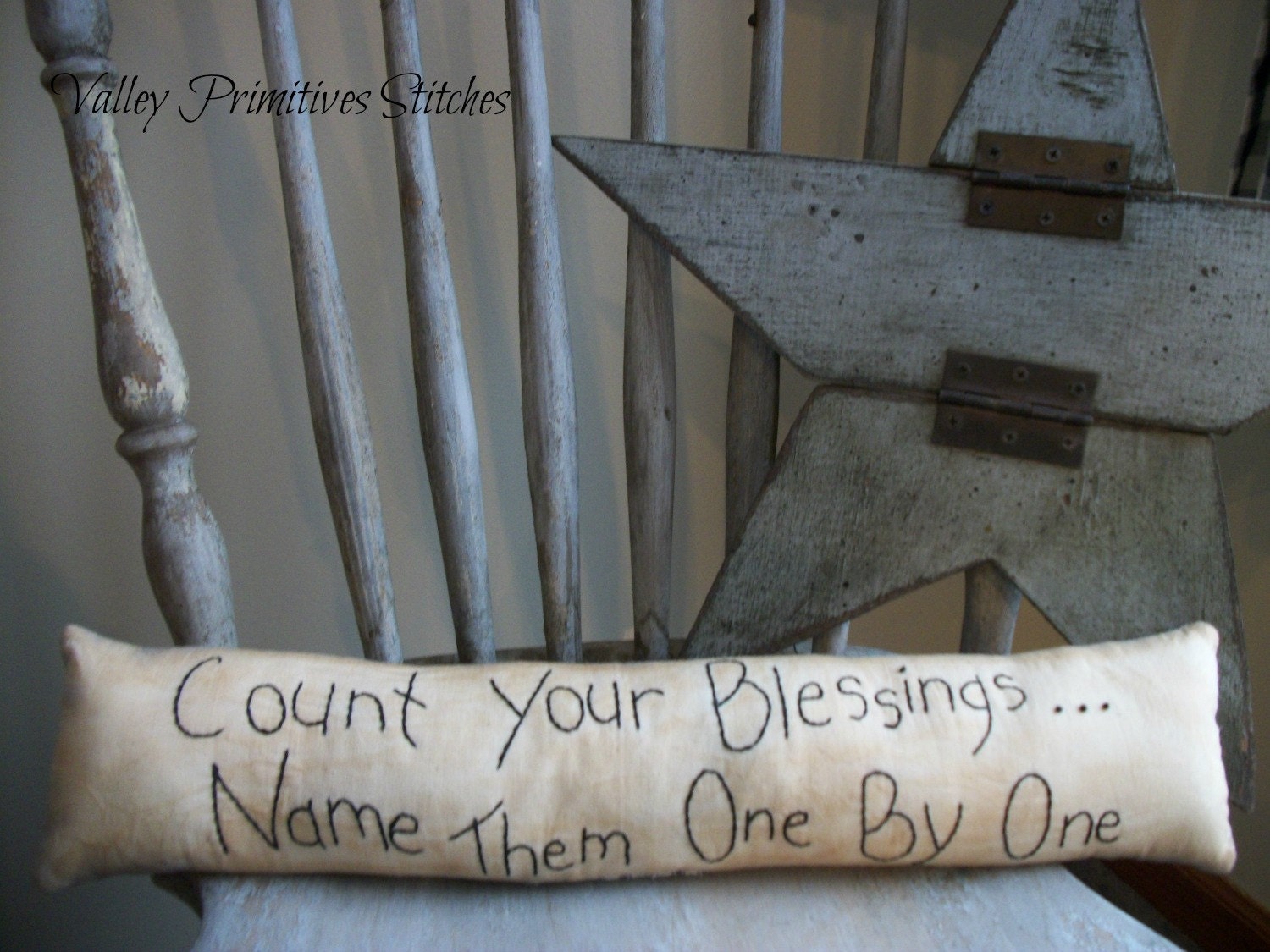 Primitive, Home Decor, Pillow, Count Your Blessings