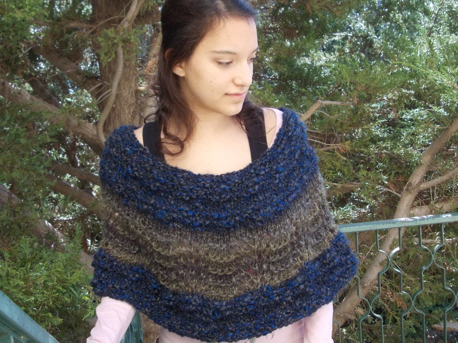 RESERVED, Alpaca wool poncho hand knit chunky for women wrap cape capelet cowl boho wool shawl knitted forest bulky winter warm lace