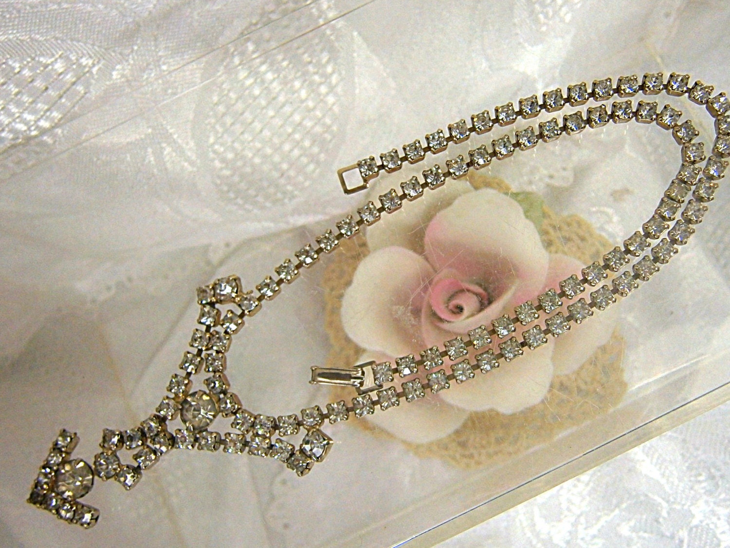 Vintage Rhinestone Necklace Choker